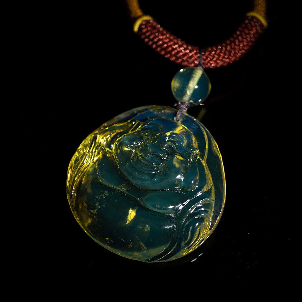 Dominican Green Amber Happy Buddha