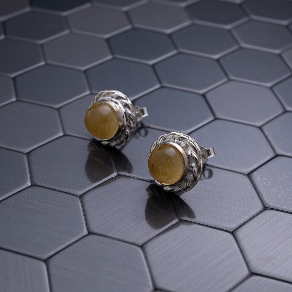 Green Amber Earrings, Avilanna