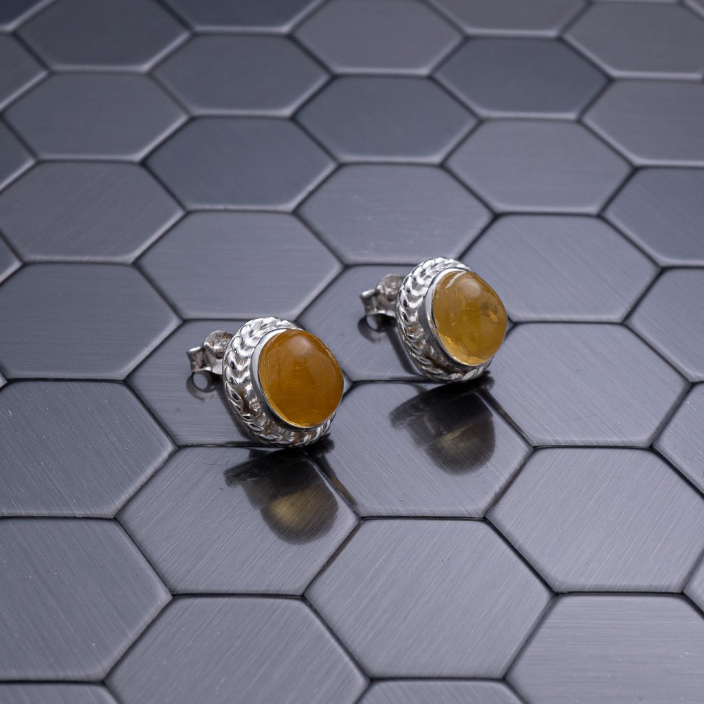 Green Amber Earrings, Bei