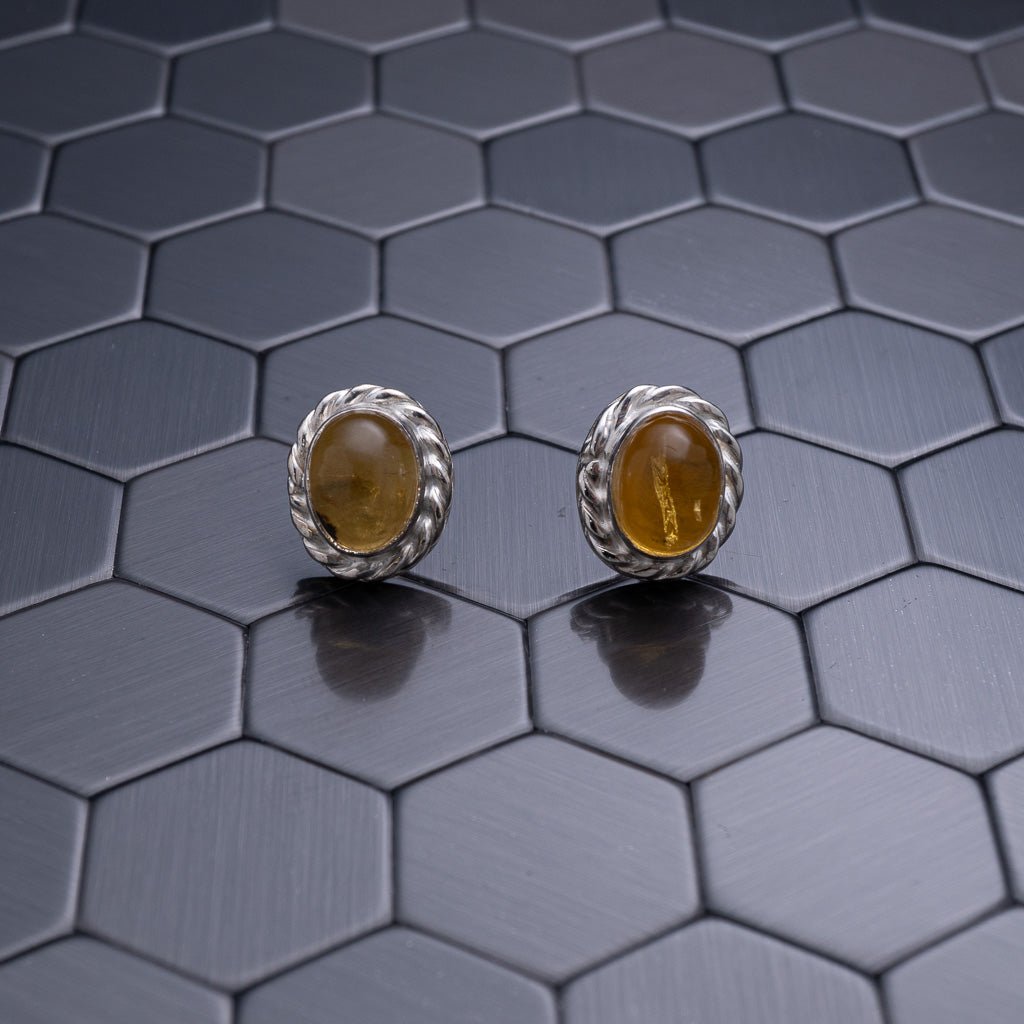 Green Amber Earrings, Benita