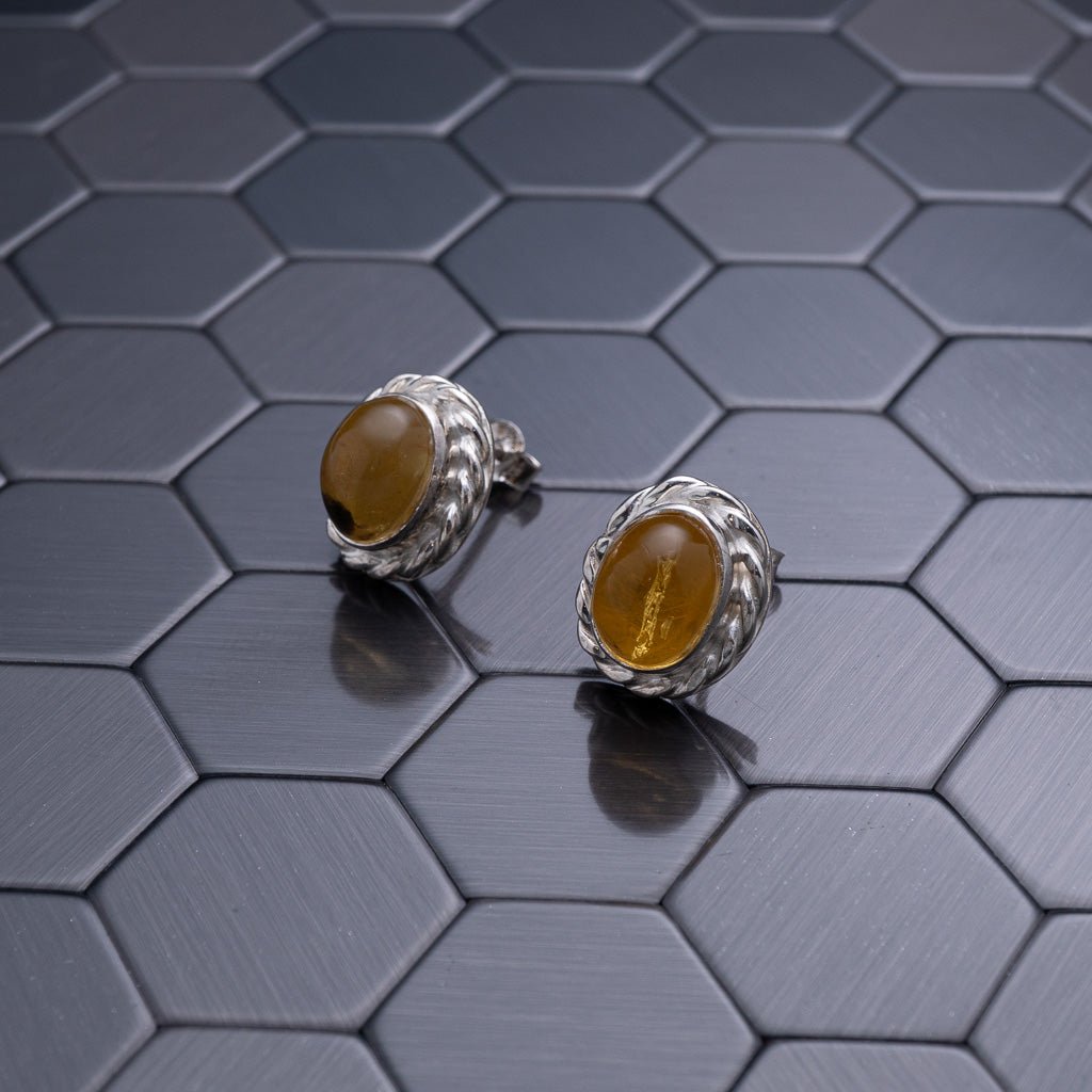 Green Amber Earrings, Benita