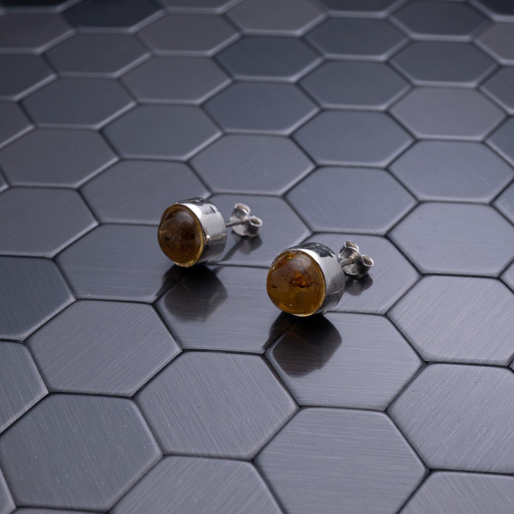 Green Amber Earrings, Caineta