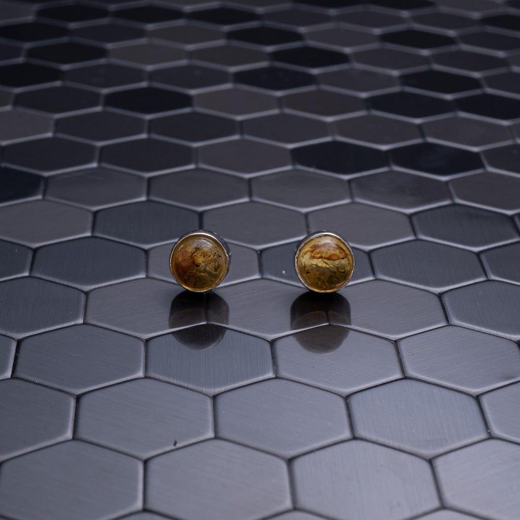 Green Amber Earrings, Caineta