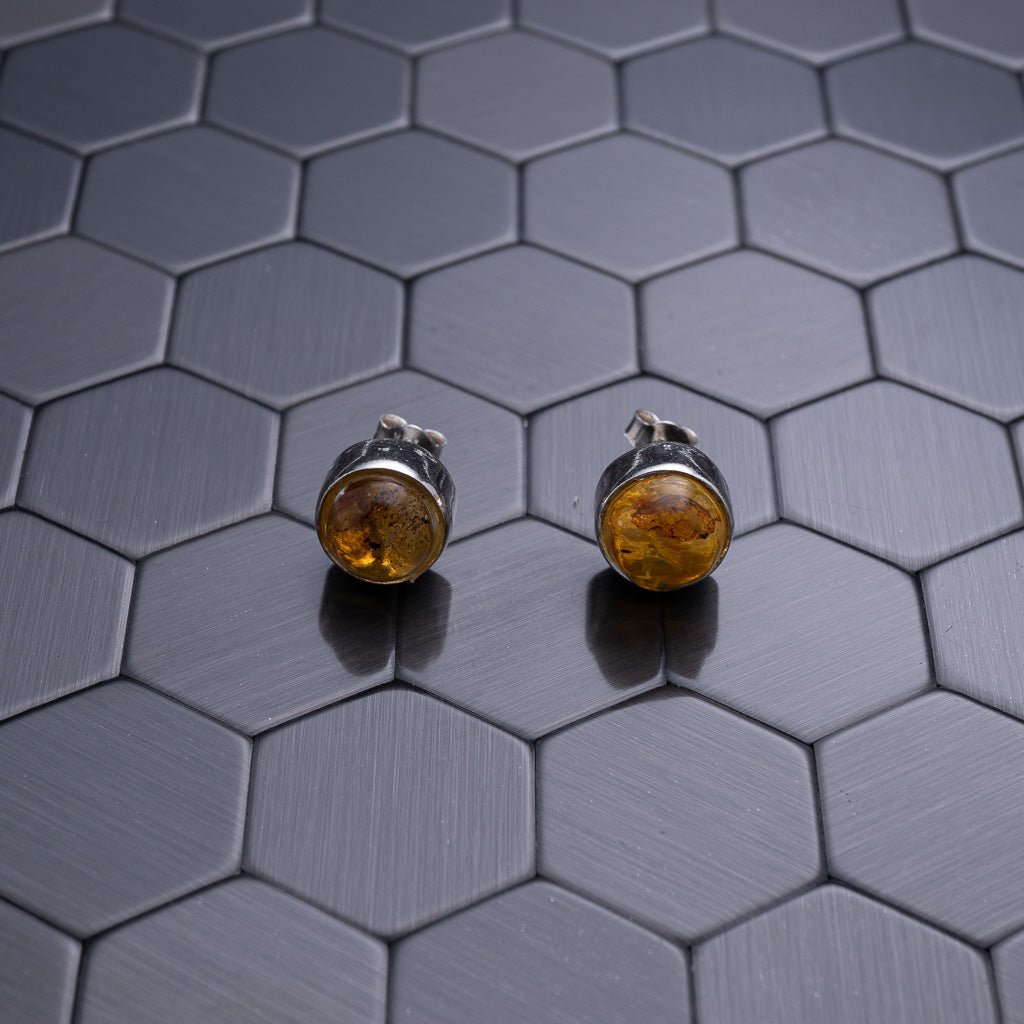 Green Amber Earrings, Caineta