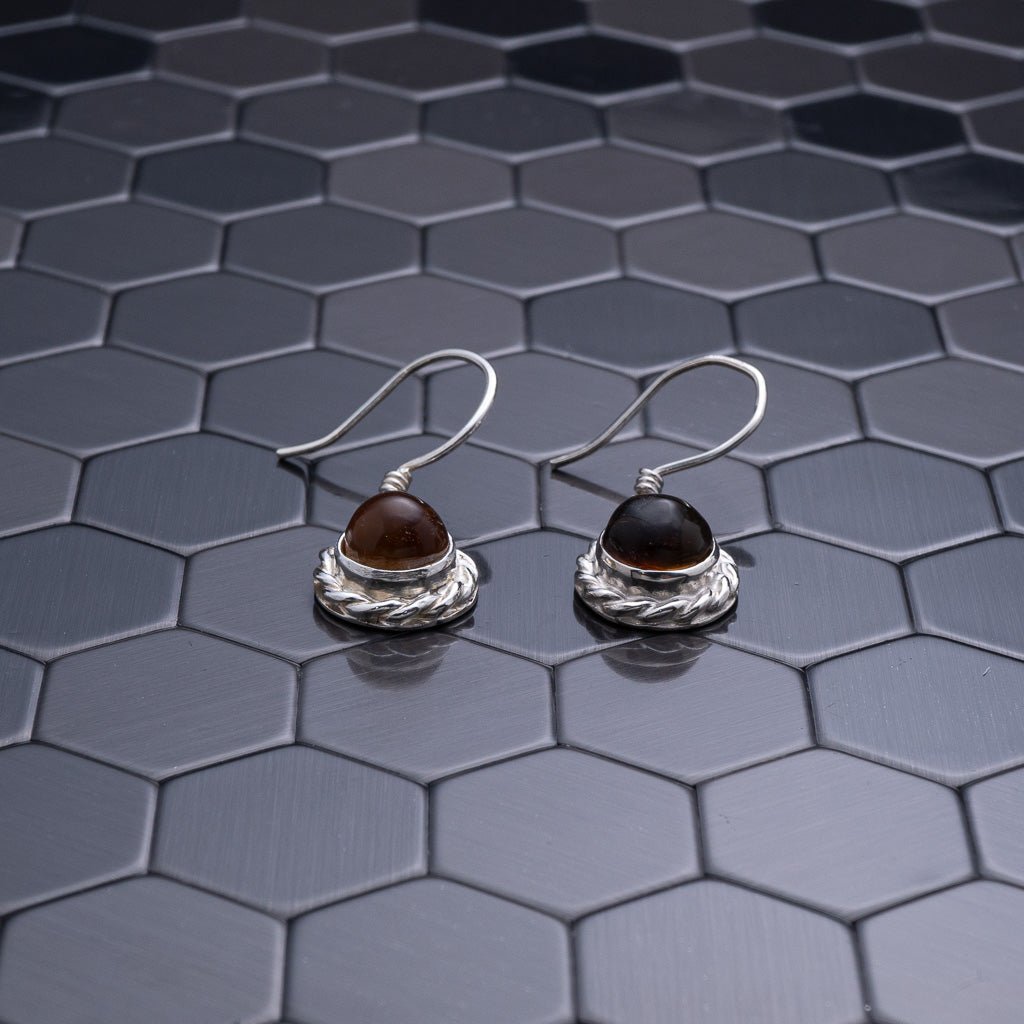 Green Amber Earrings, Clairey