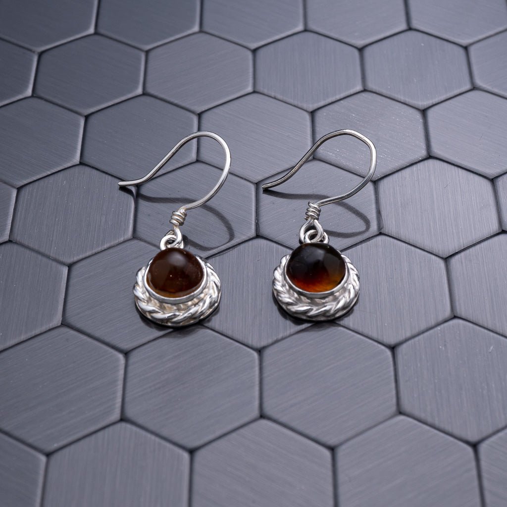 Green Amber Earrings, Clairey