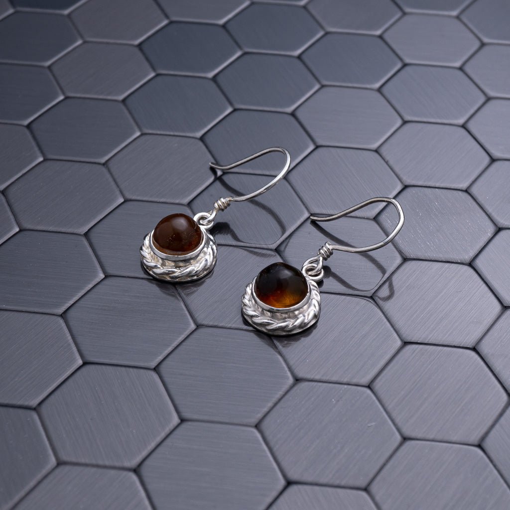 Green Amber Earrings, Clairey