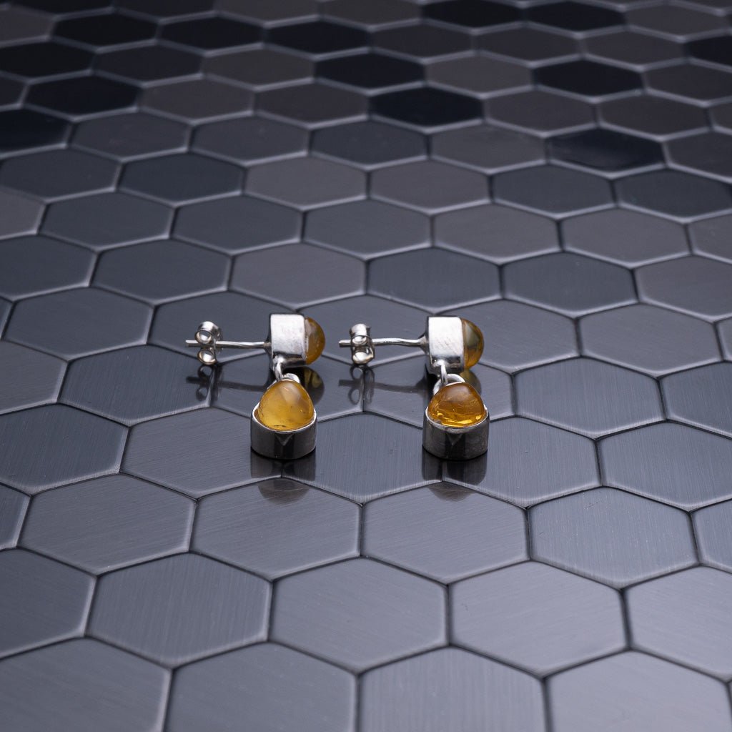 Green Amber Earrings, Dahlea