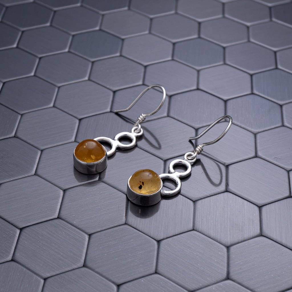 Green Amber Earrings, Damari