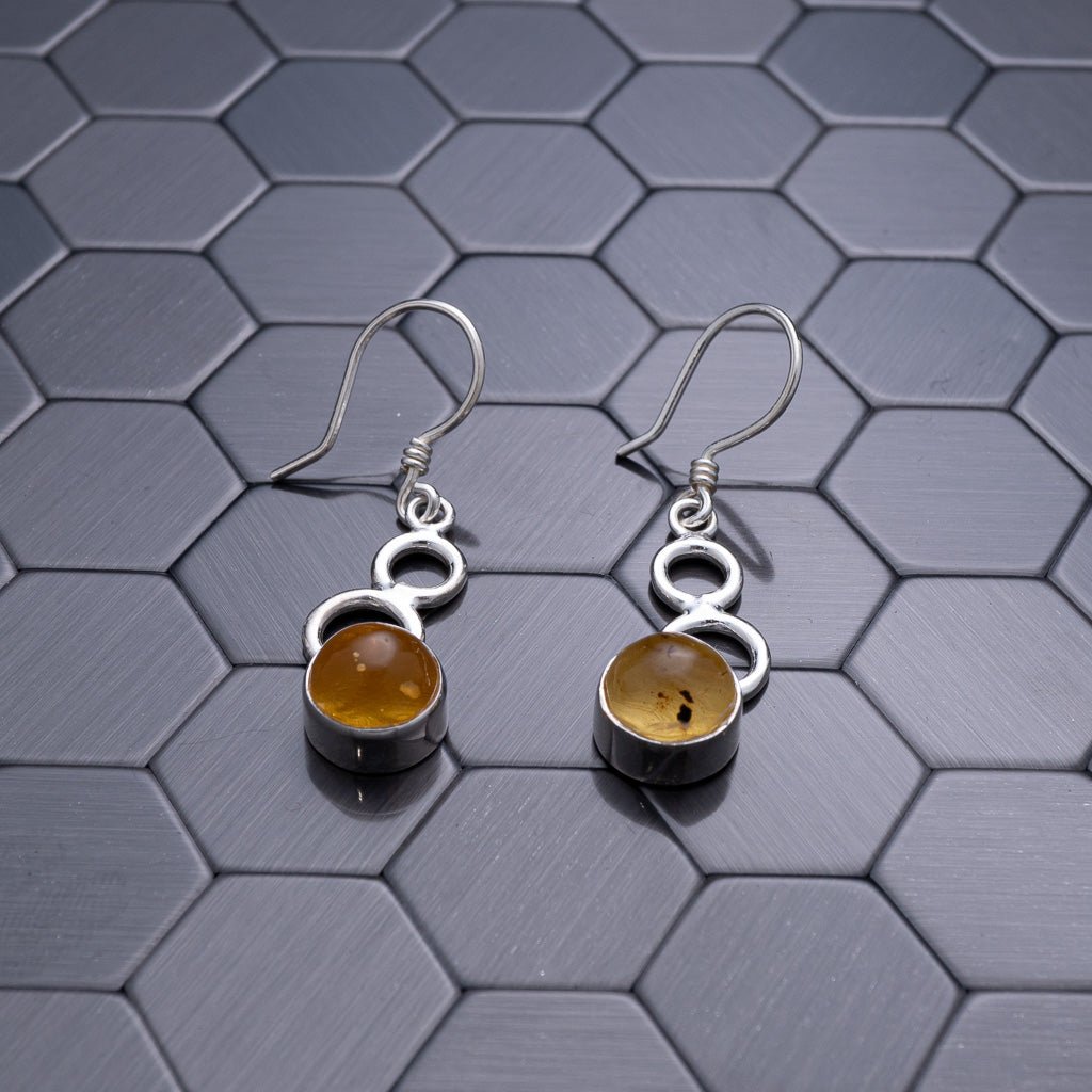 Green Amber Earrings, Damari