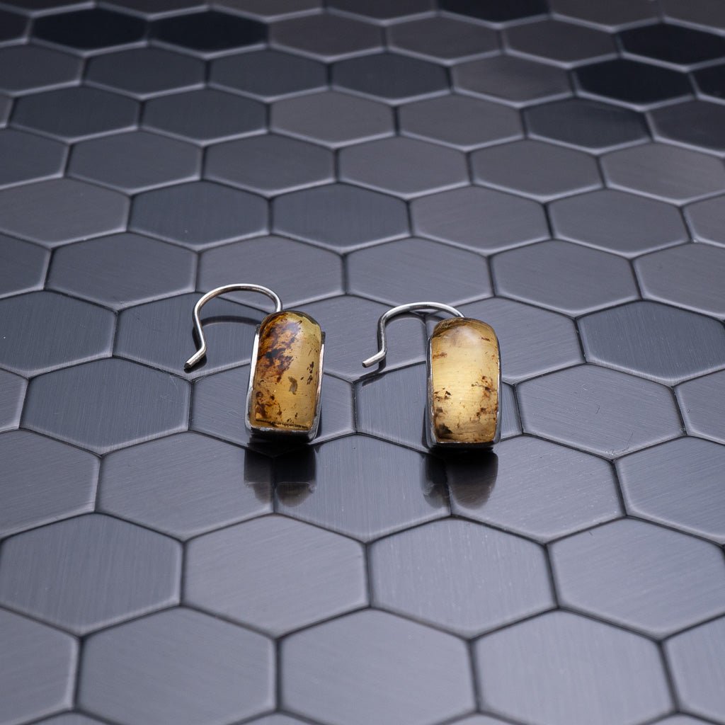 Green Amber Earrings, Dariana