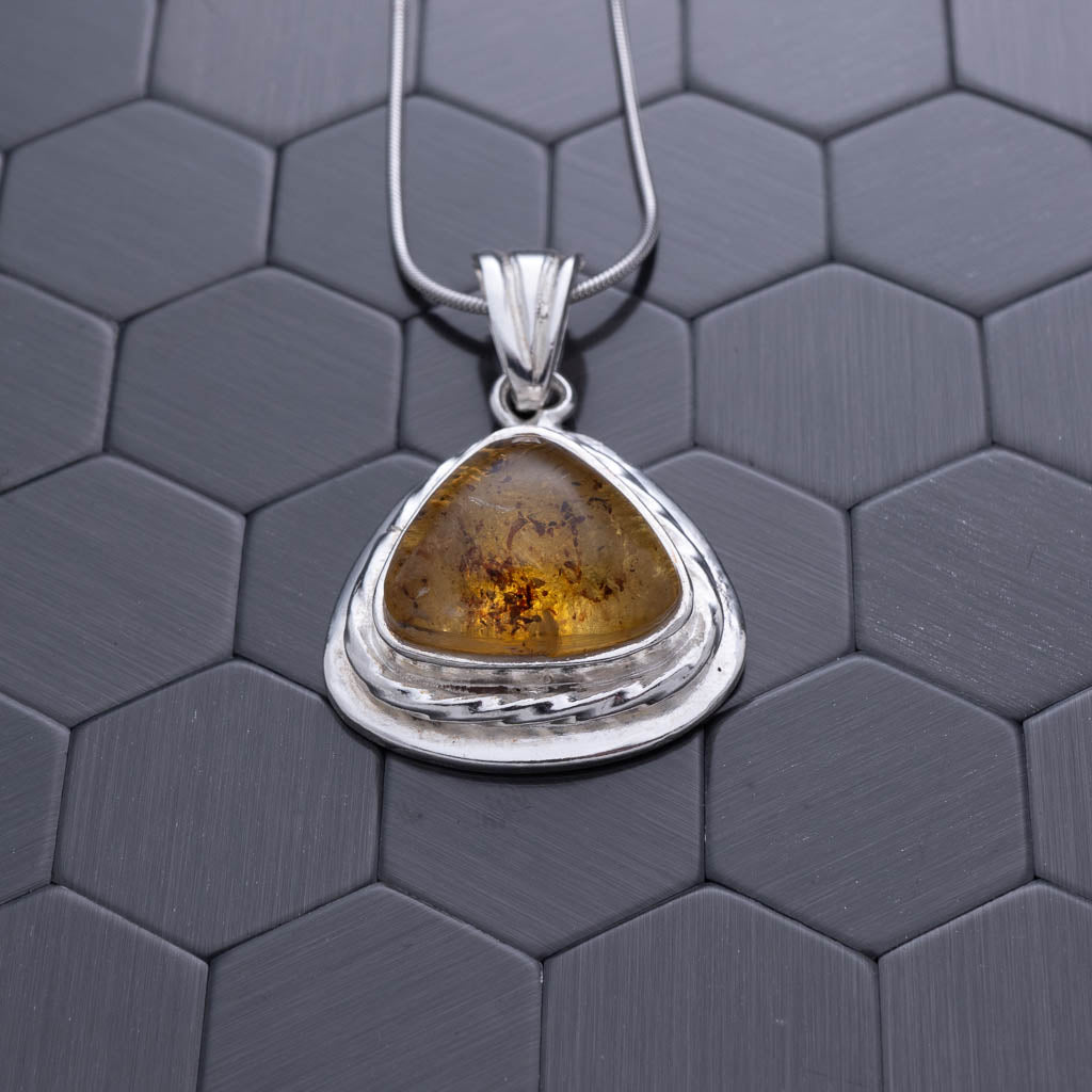 Green Amber Pendant, Ava