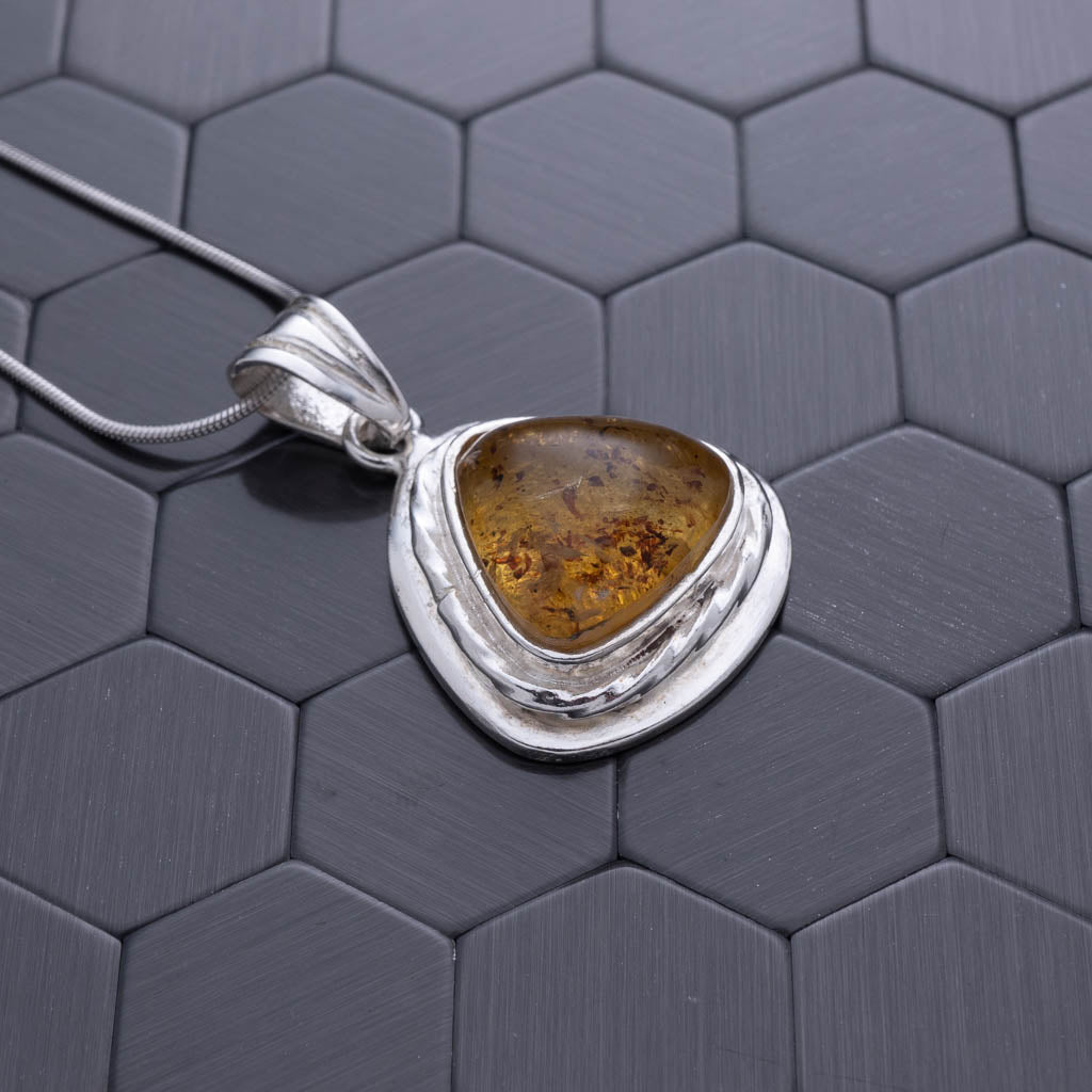 Green Amber Pendant, Ava