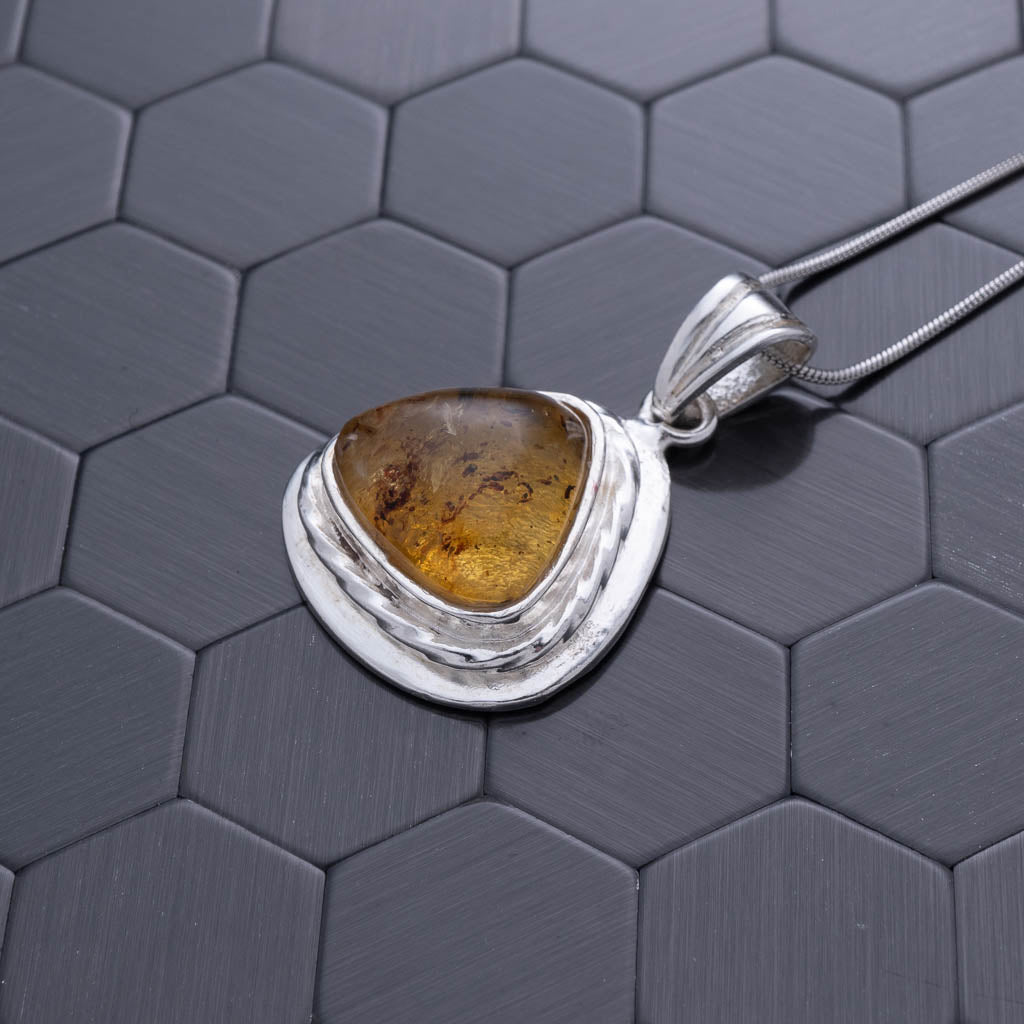 Green Amber Pendant, Ava
