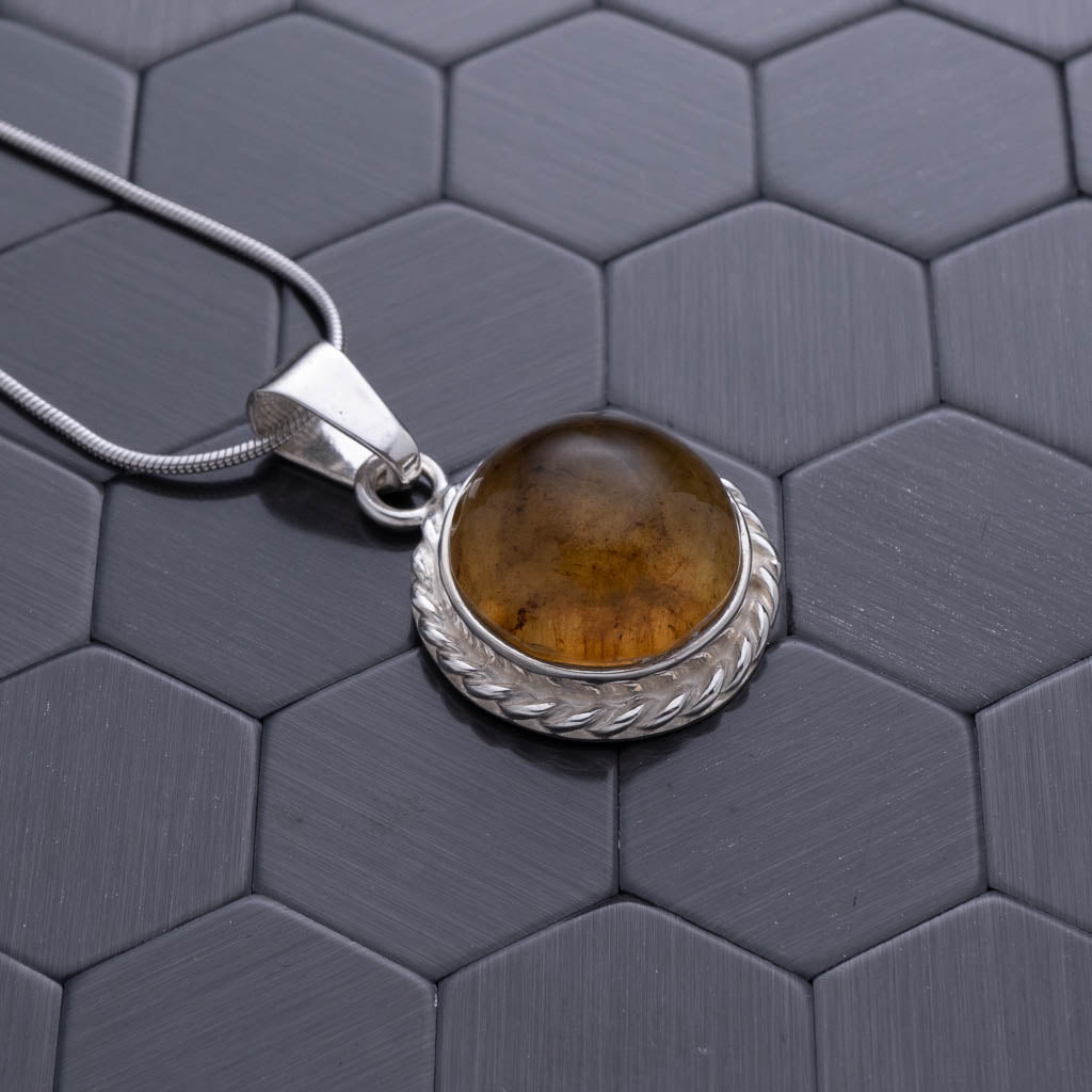 Green Amber Pendant, Chloe