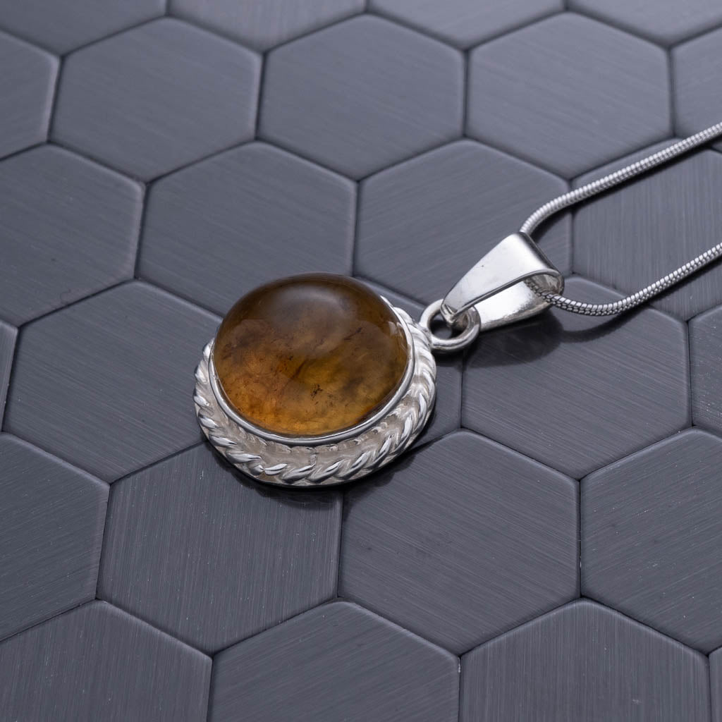 Green Amber Pendant, Chloe