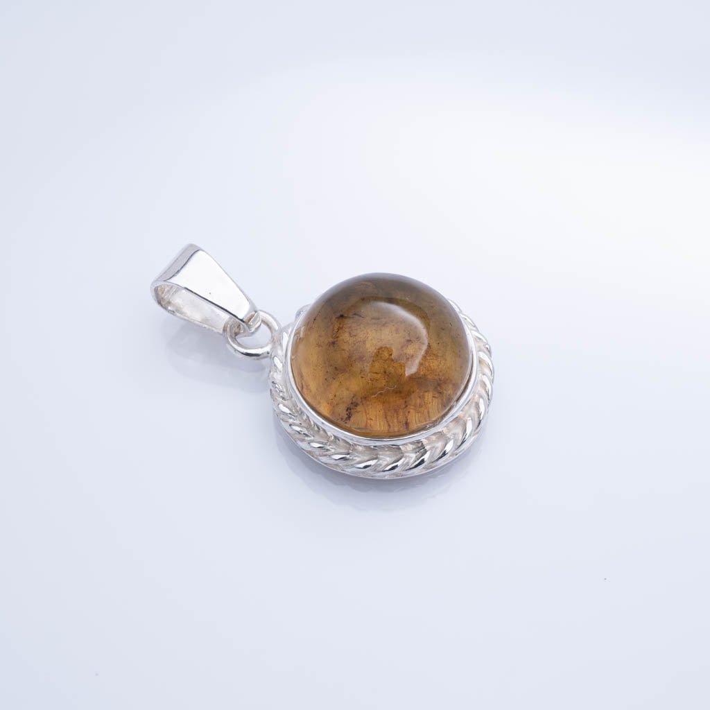Green Amber Pendant, Chloe