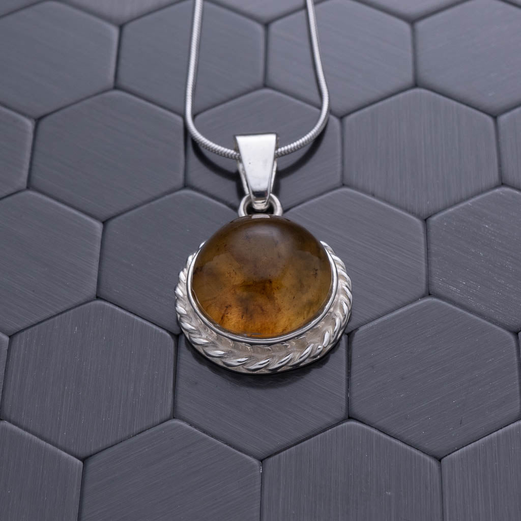 Green Amber Pendant, Chloe