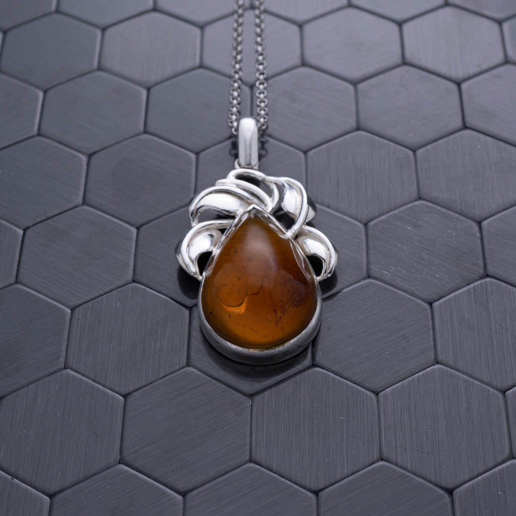 Green Amber Pendant, Emma