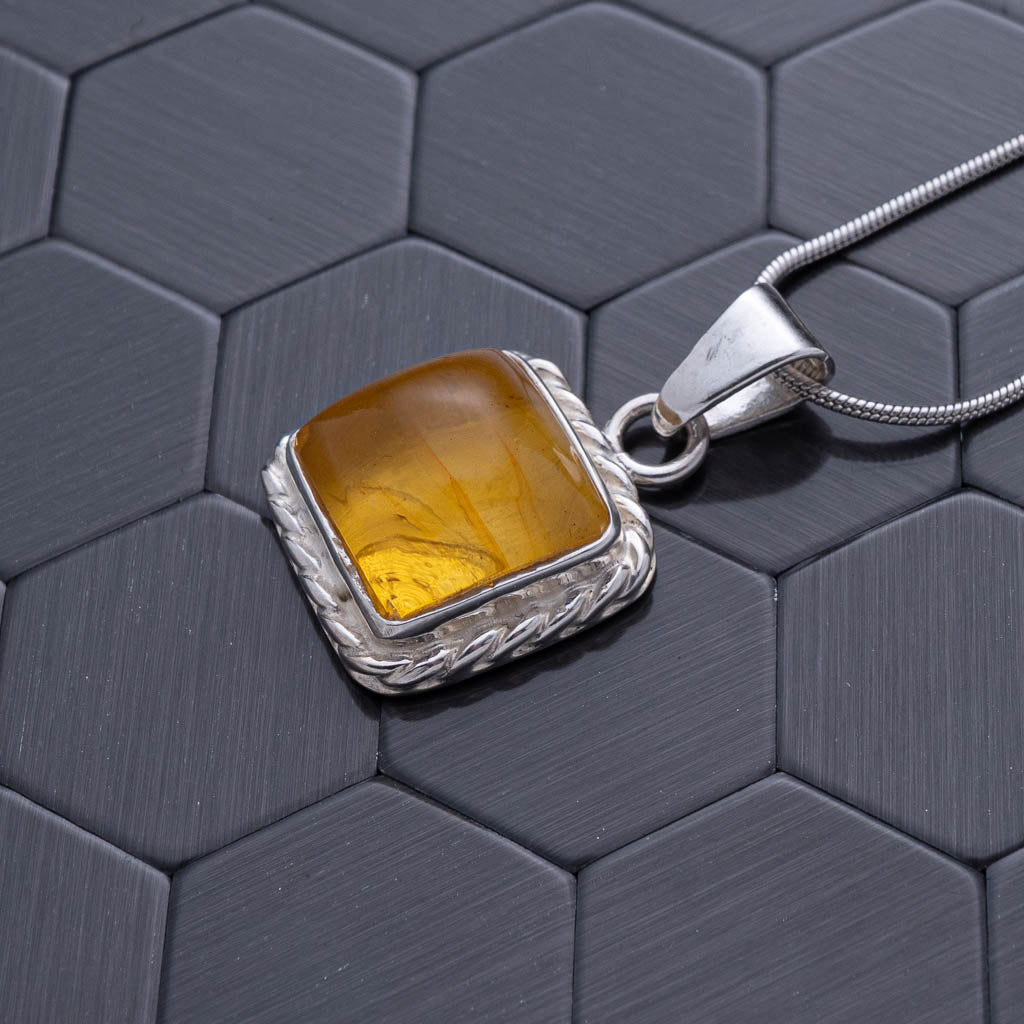 Green Amber Pendant, Georgia