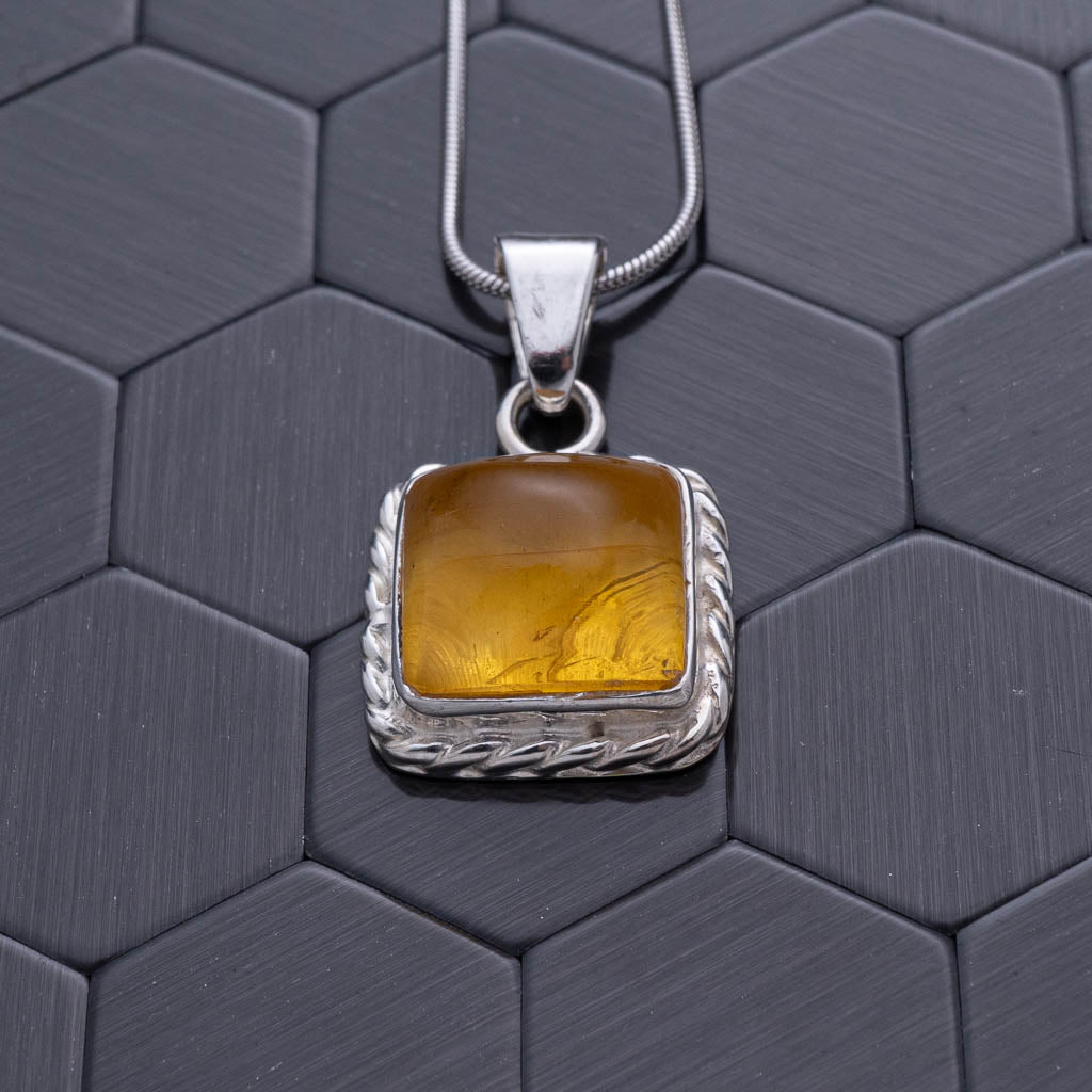 Green Amber Pendant, Georgia