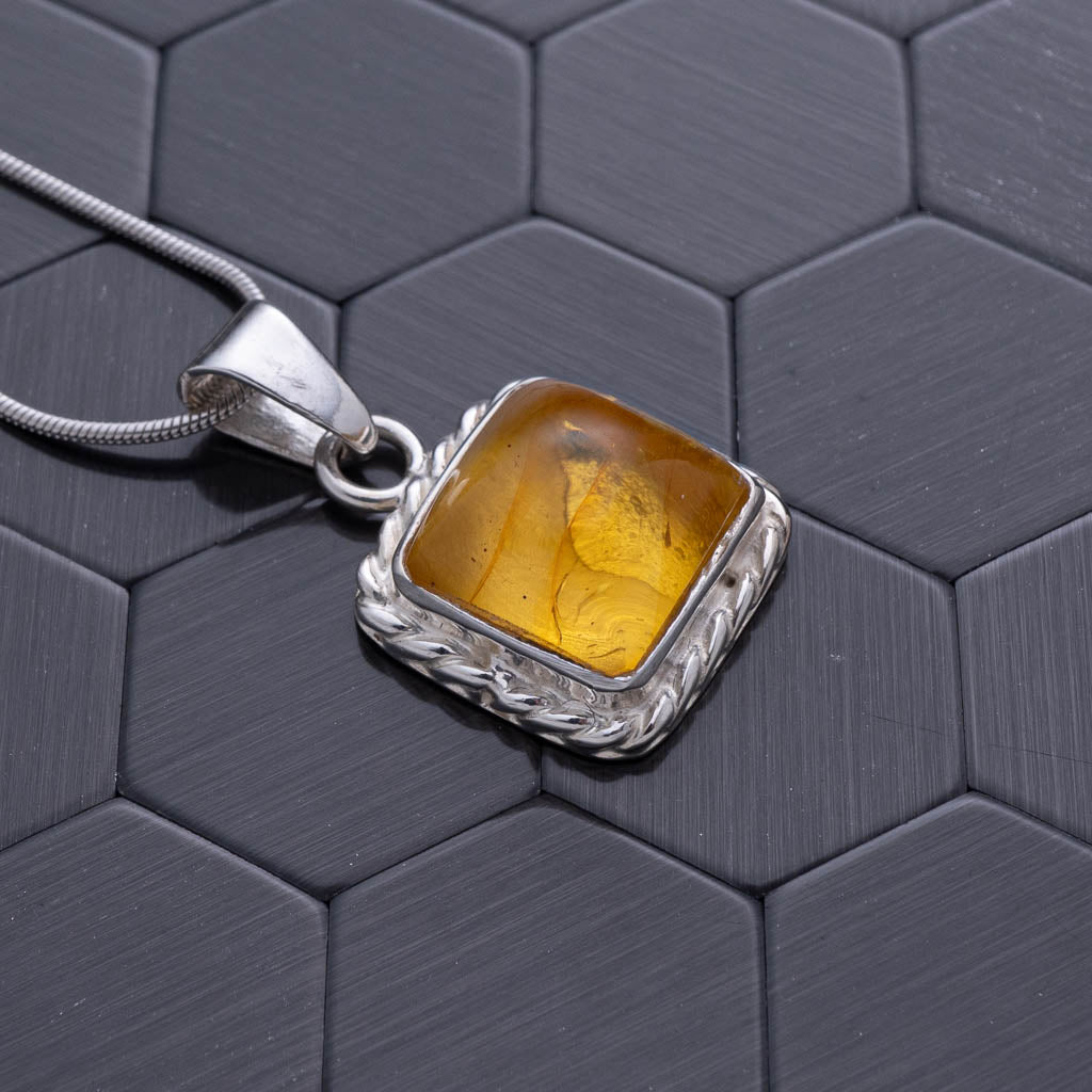 Green Amber Pendant, Georgia