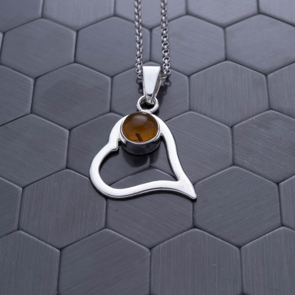 Green Amber Pendant, Ivy