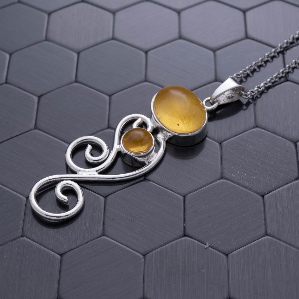 Green Amber Pendant, Jolie