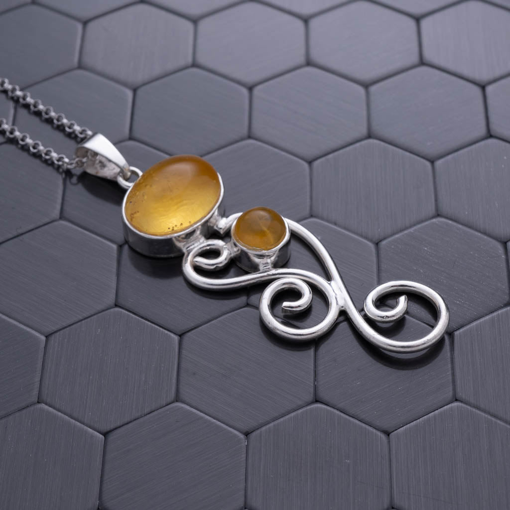 Green Amber Pendant, Jolie
