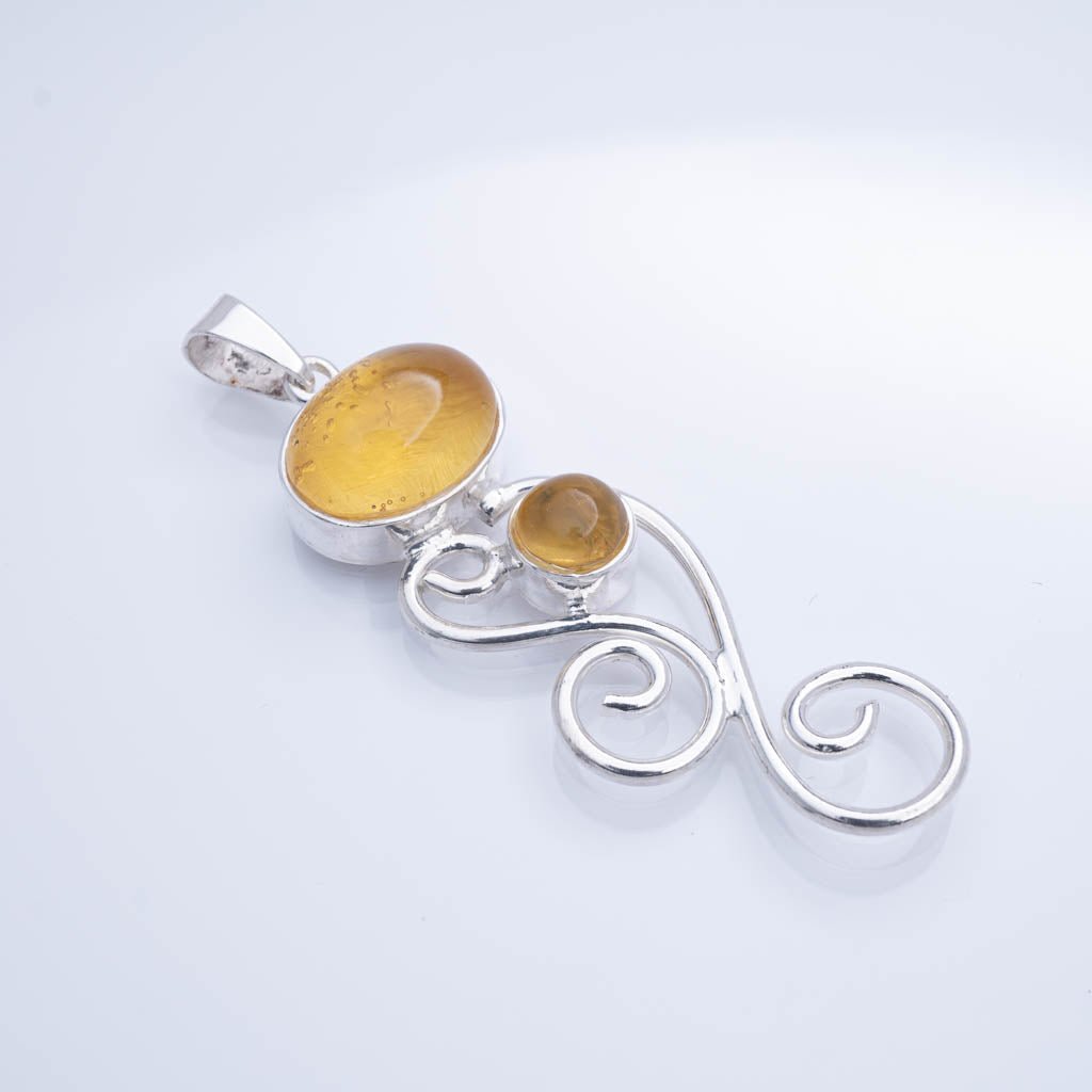 Green Amber Pendant, Jolie