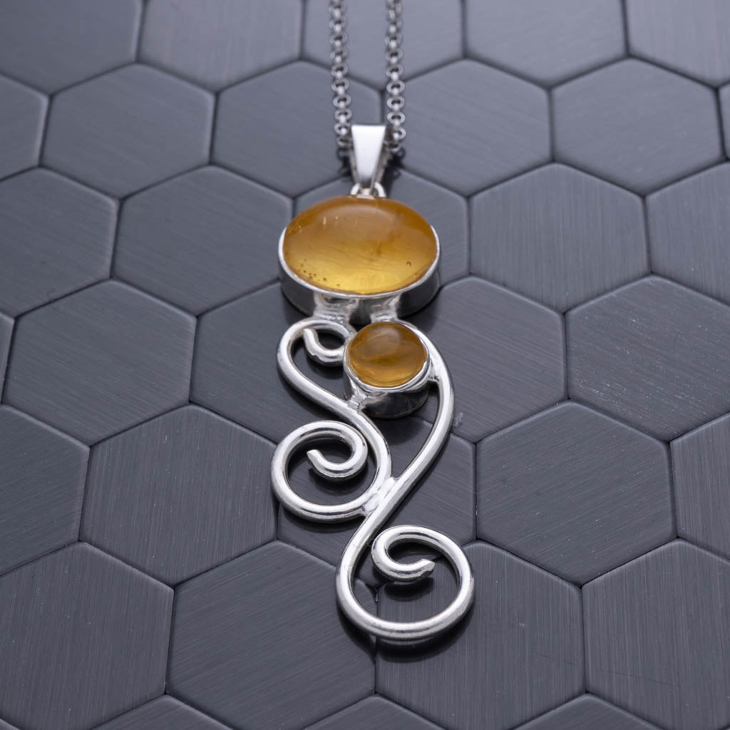Green Amber Pendant, Jolie