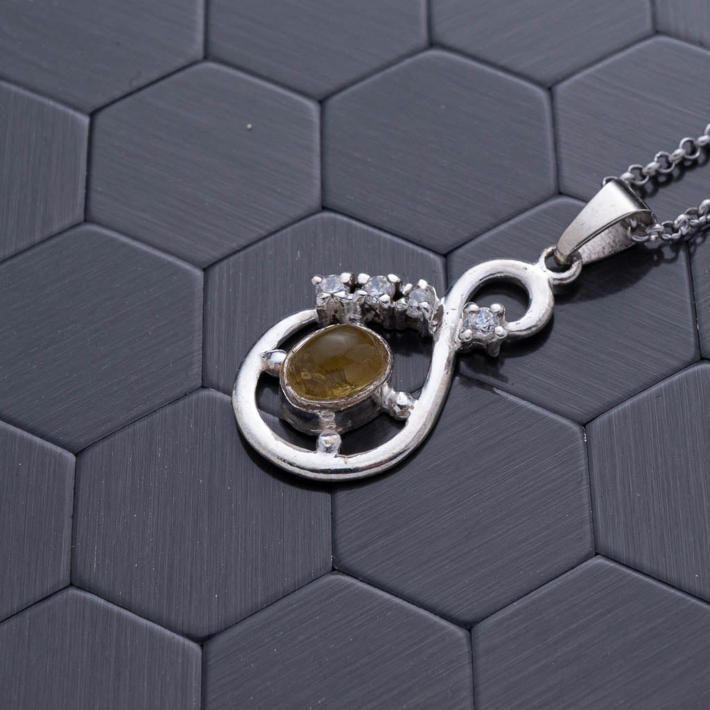 Green Amber Pendant, Lucia