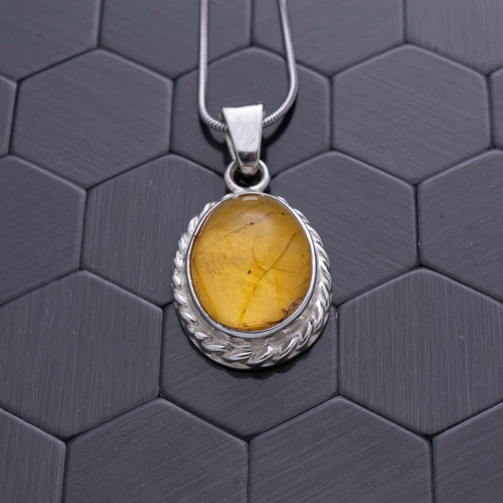 Green Amber Pendant, Nora