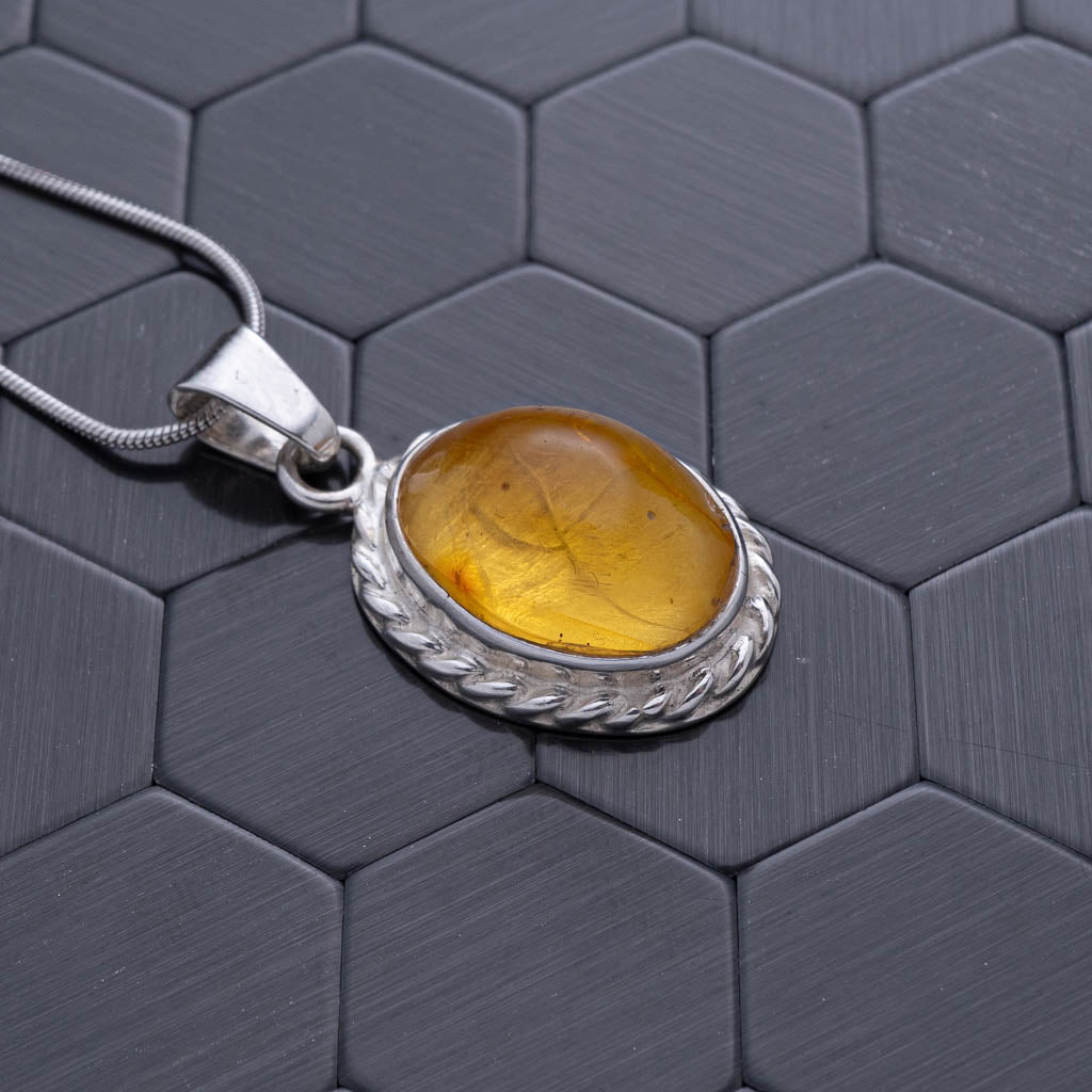 Green Amber Pendant, Nora