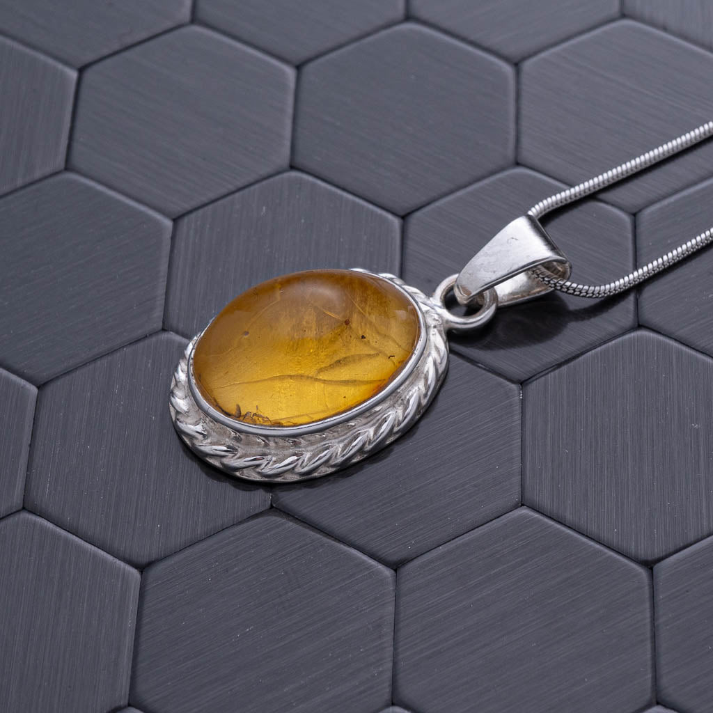 Green Amber Pendant, Nora