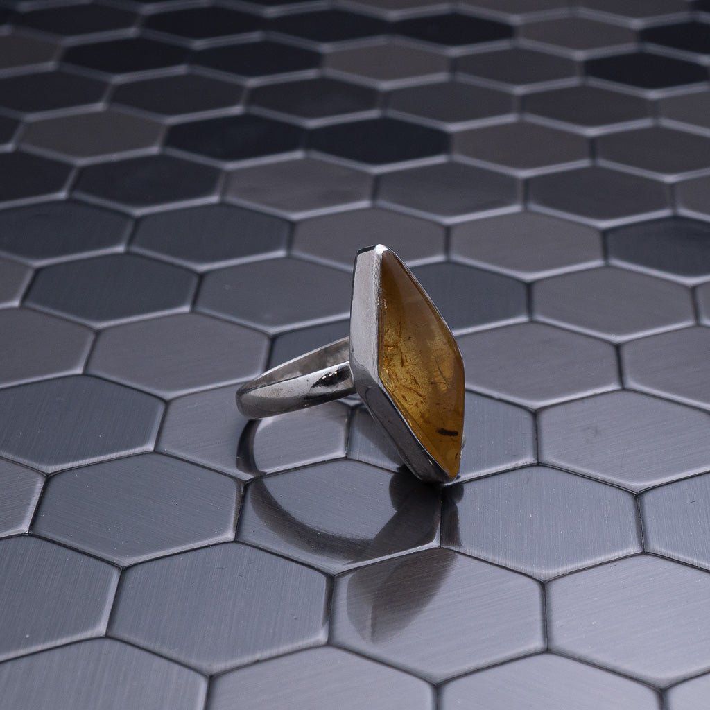 Green Amber Ring, Felixa - Larimar Creations