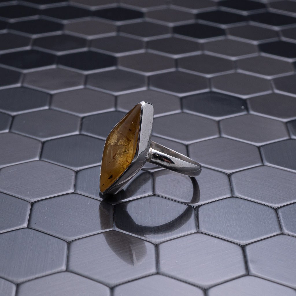 Green Amber Ring, Felixa - Larimar Creations