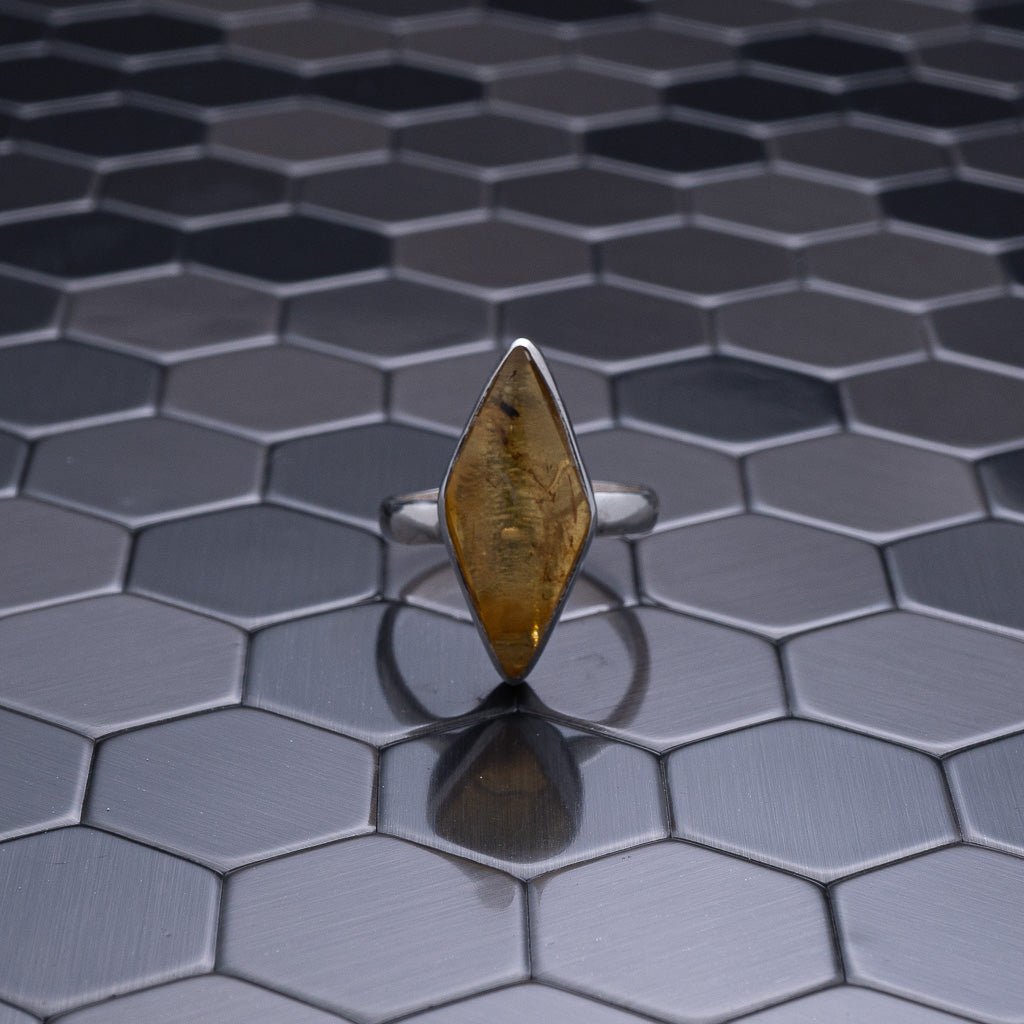 Green Amber Ring, Felixa - Larimar Creations