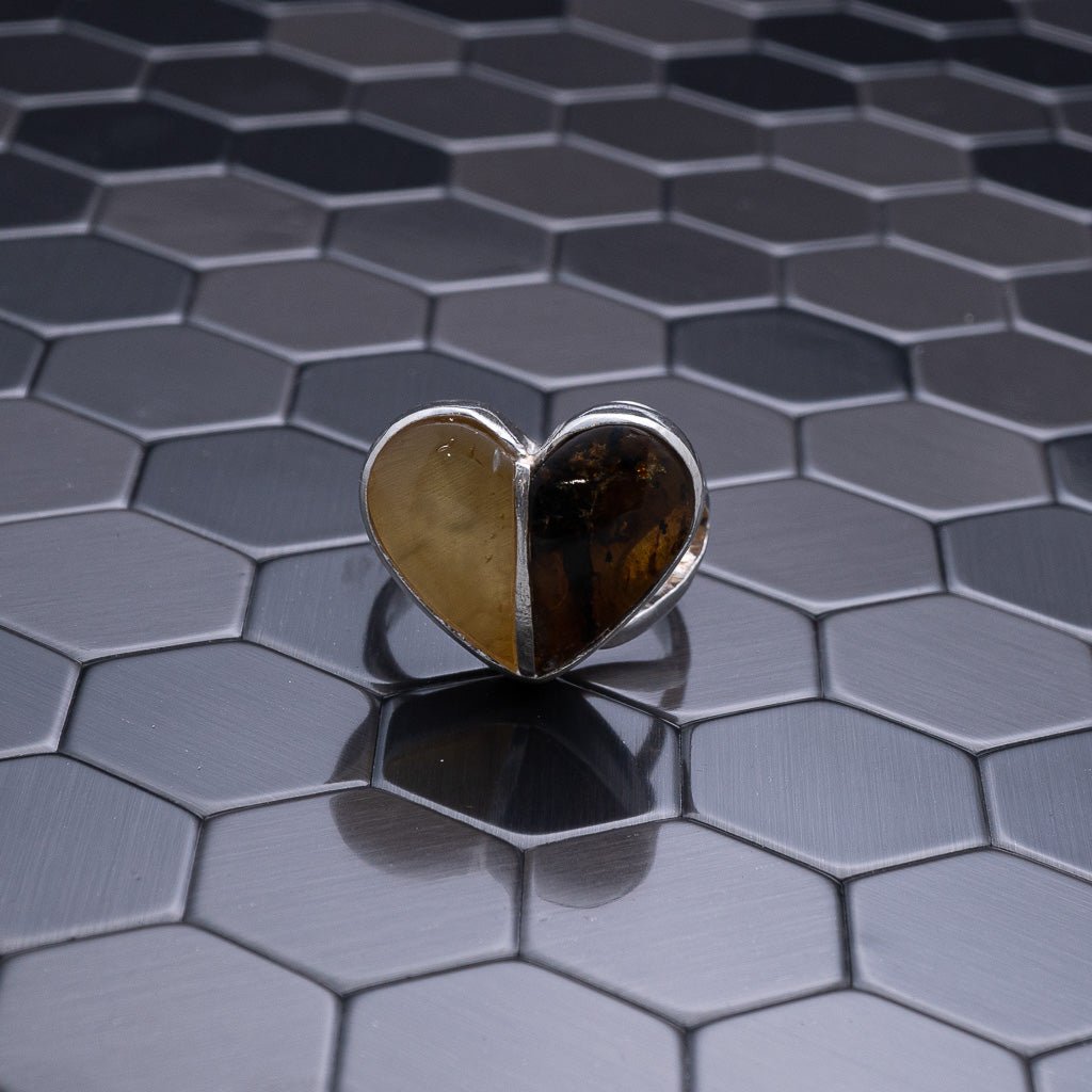 Green Amber Ring, Nivea - Larimar Creations