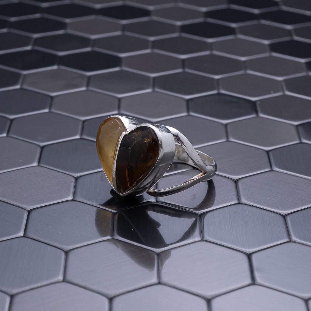 Green Amber Ring, Nivea - Larimar Creations