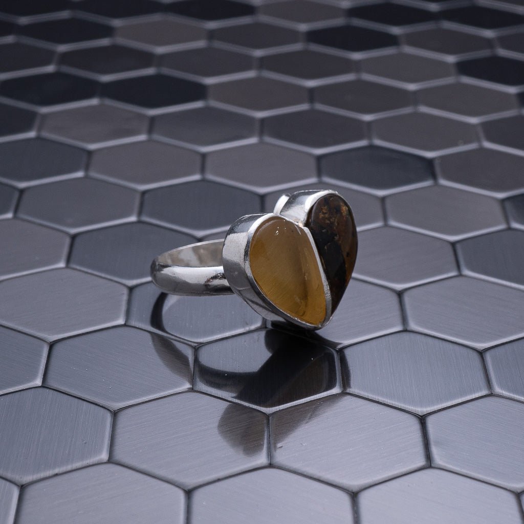 Green Amber Ring, Nivea - Larimar Creations