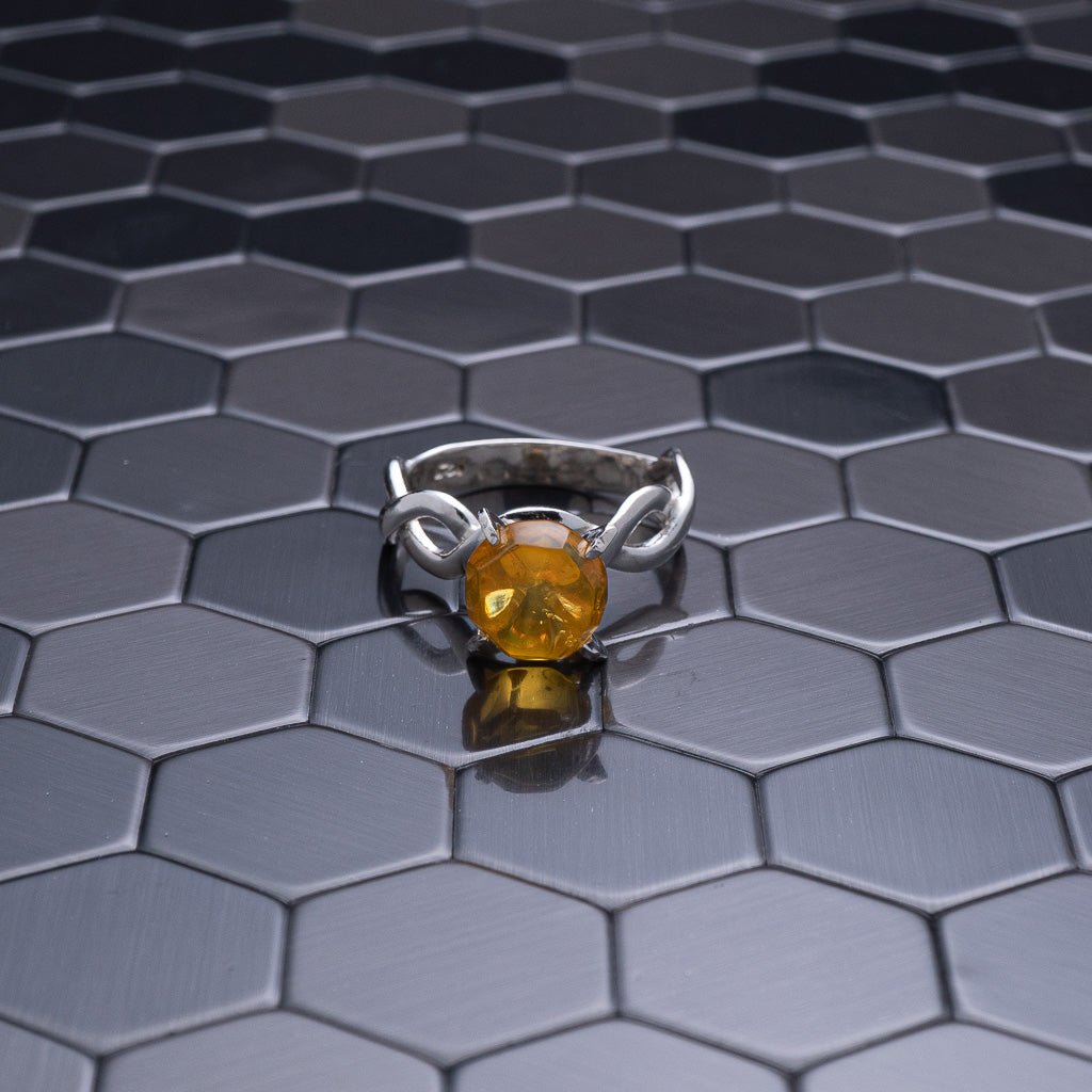 Green Amber Ring, Serafina - Larimar Creations