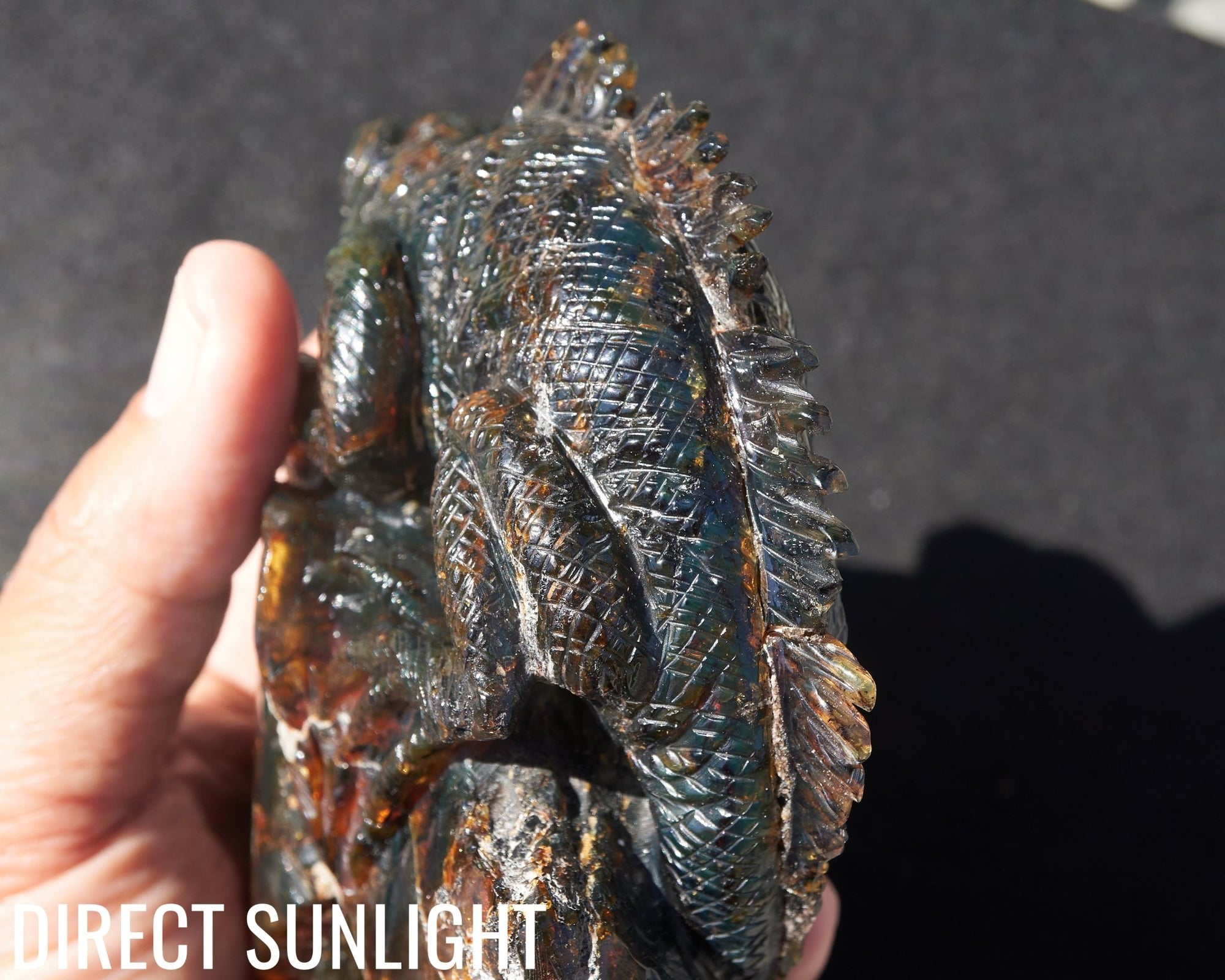 Handcrafted Dominican Amber Iguana Sculpture | Artisan Carving - Larimar Creations