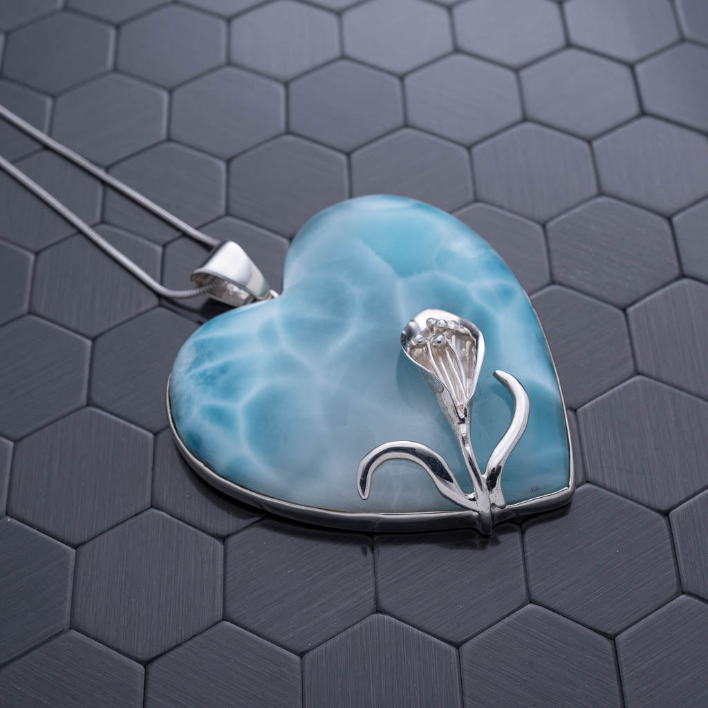 Larimar Heart Pendant, Juliette