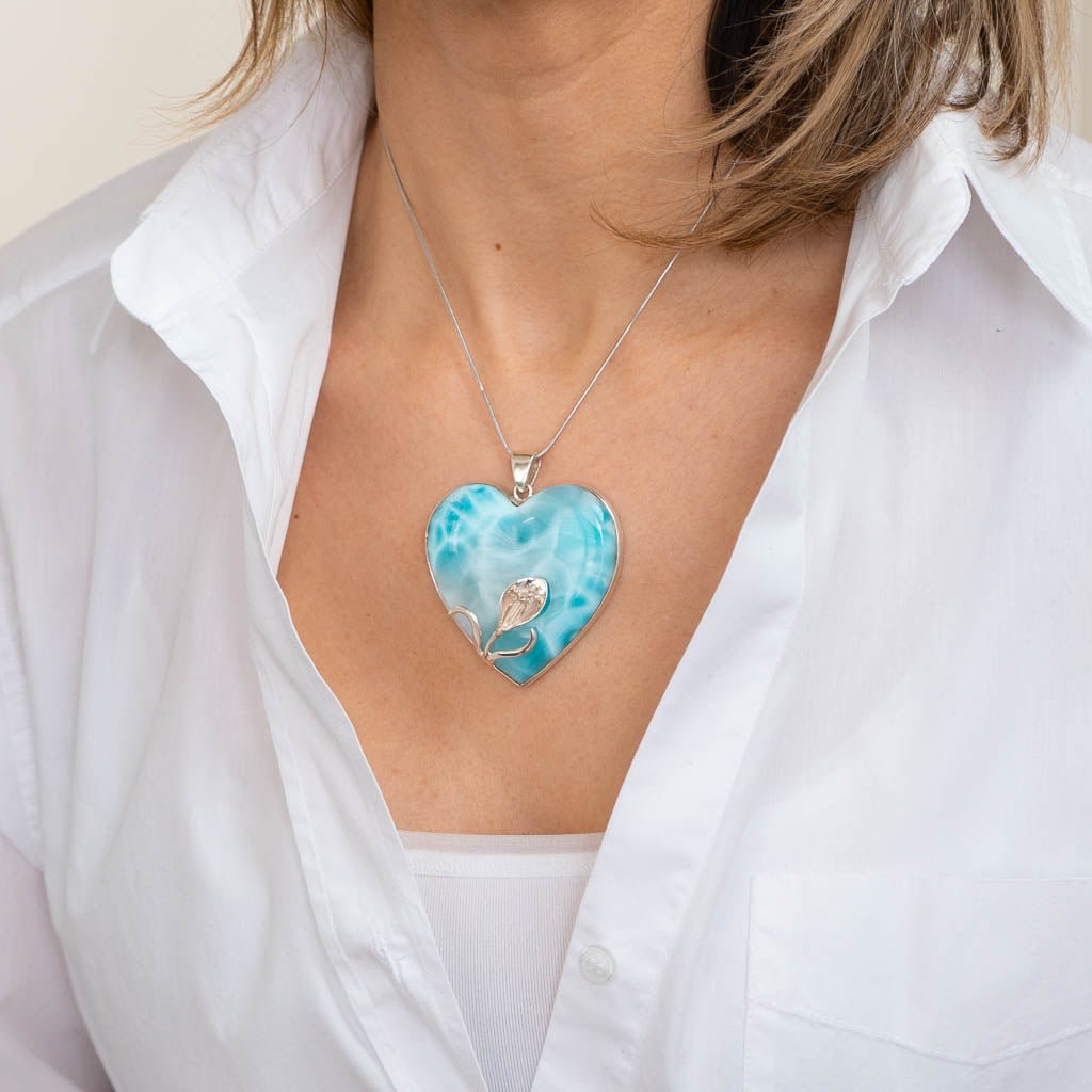 Larimar Heart Pendant, Juliette