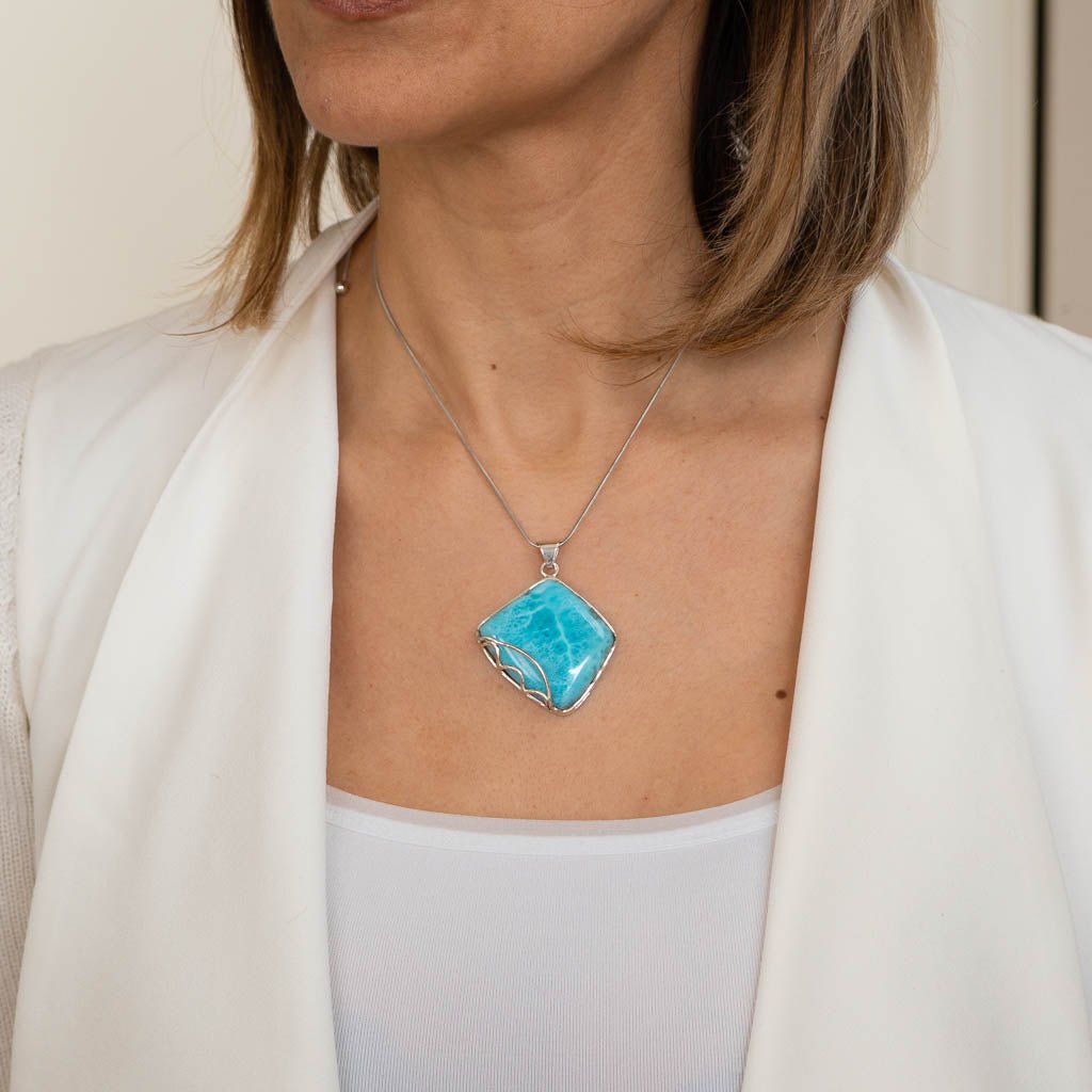 Larimar Pendant, Verda - Larimar Creations
