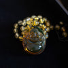 Dominican Green Amber Buddha Necklace